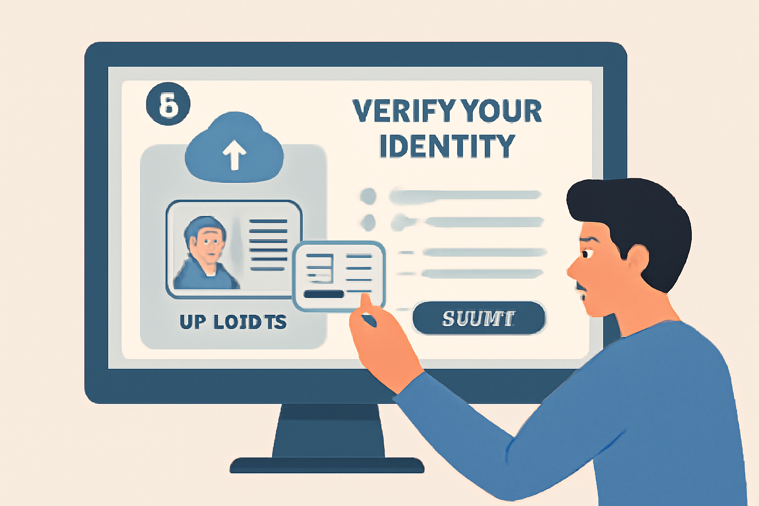 A user uploading their ID and filling out a verification form on a crypto exchange website.