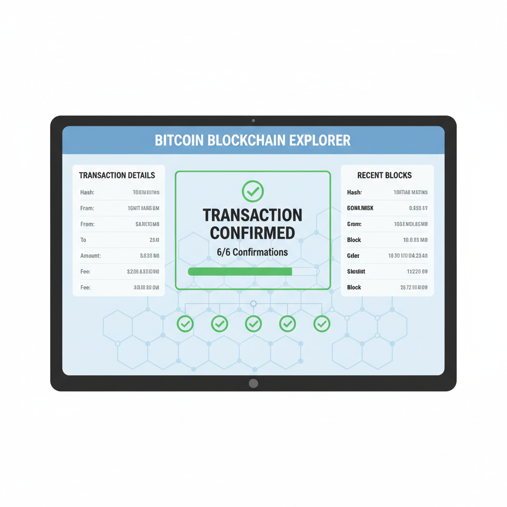 bitcoin blockchain explorer dashboard, transaction confirmations