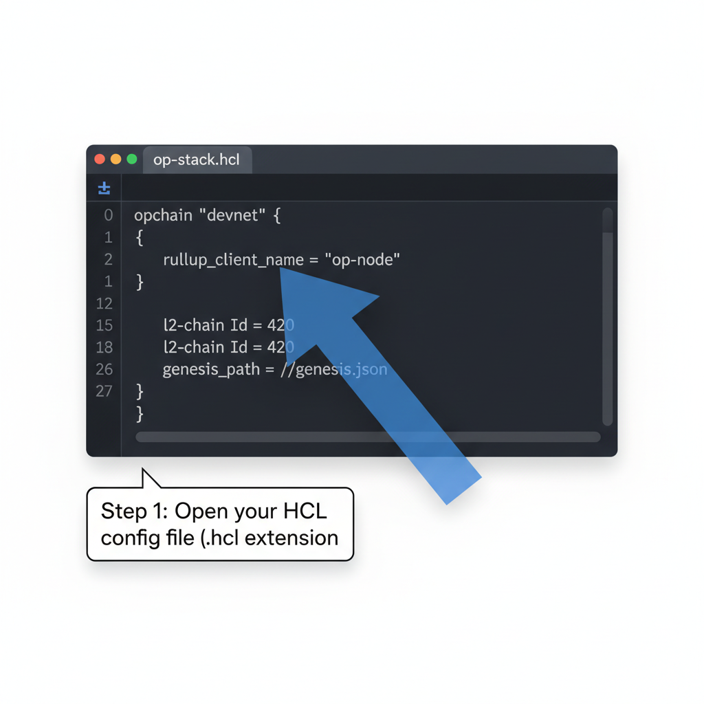 editing HCL config file in VS Code for OP Stack chain deployment