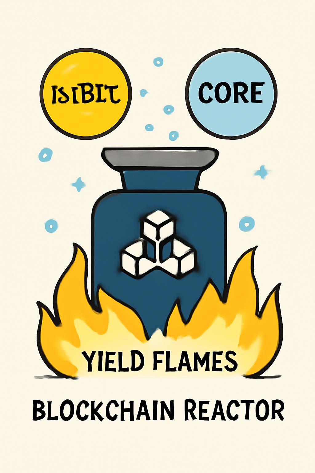 lstBTC and CORE staking in blockchain reactor, yield flames rising