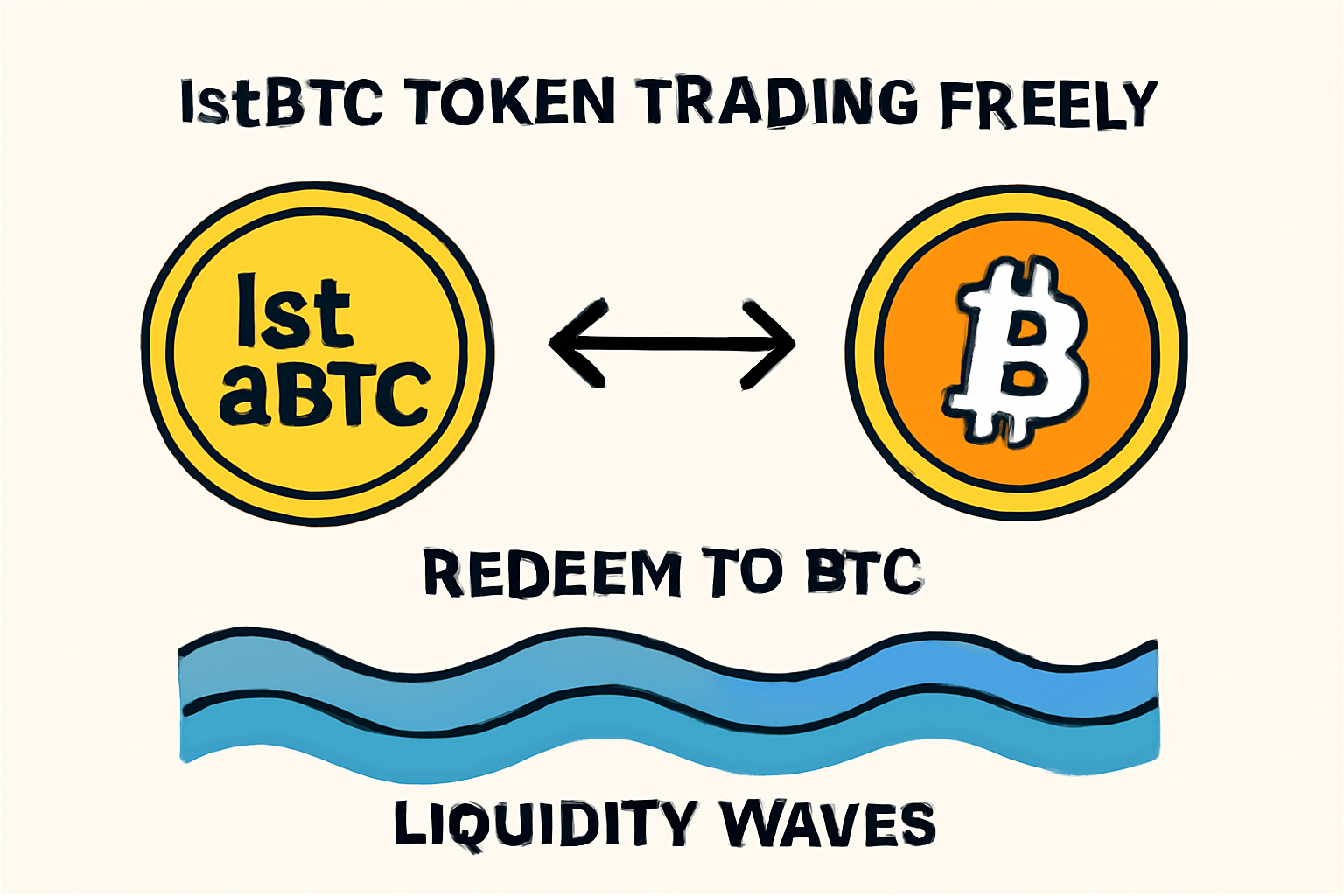 lstBTC token trading freely, redeem to BTC, liquidity waves
