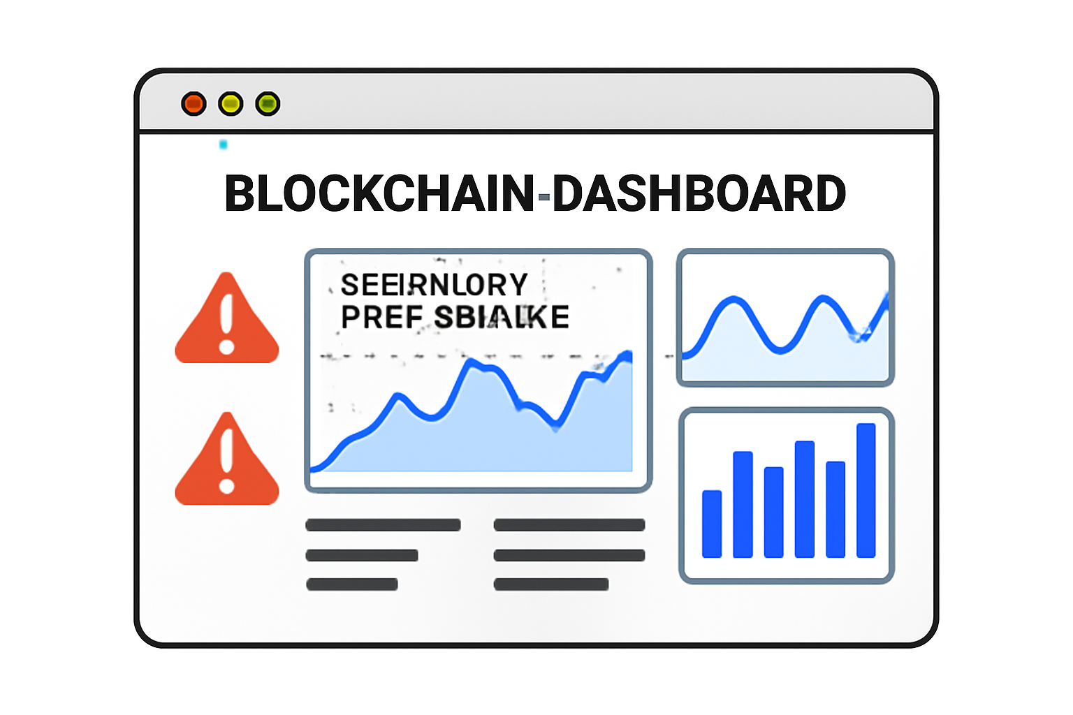 A blockchain dashboard with alert icons and real-time monitoring graphs, showing sequencer performance.