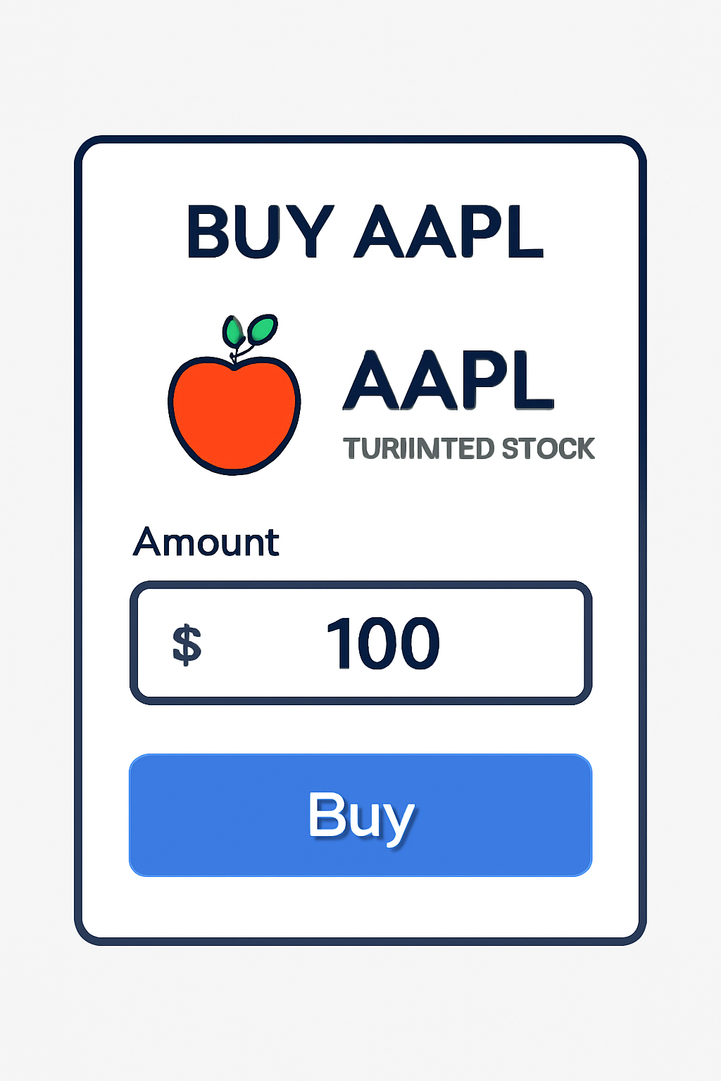 Buy order screen for AAPL tokenized stock, enter $100 amount