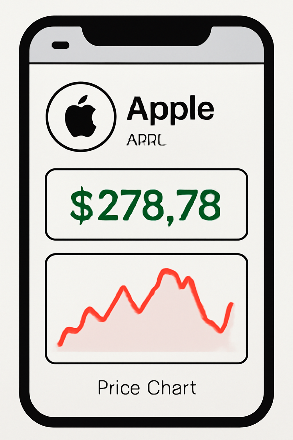 Close-up of tokenized AAPL stock page in app, price chart at $278.78