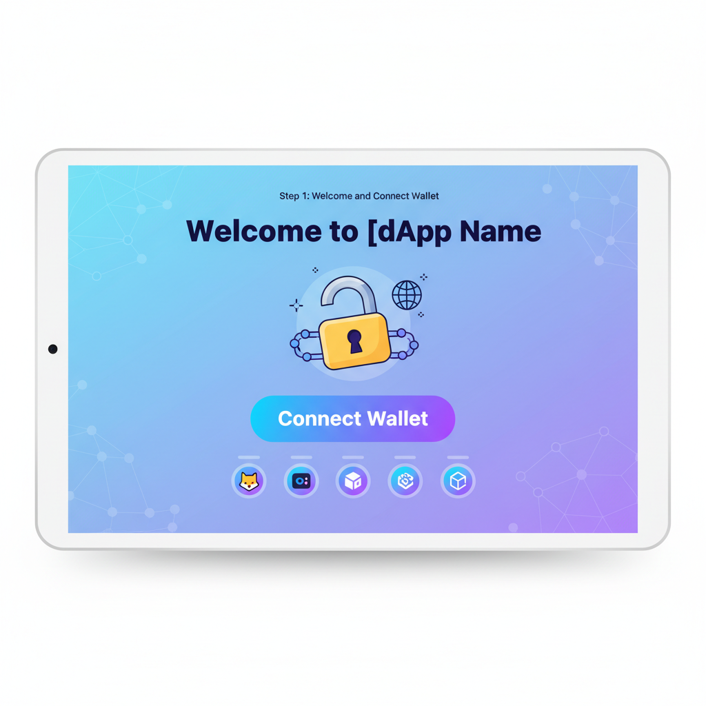 sleek DeFi dApp UI integrating onchain KYC verification, users onboarding seamlessly, vibrant web3 interface
