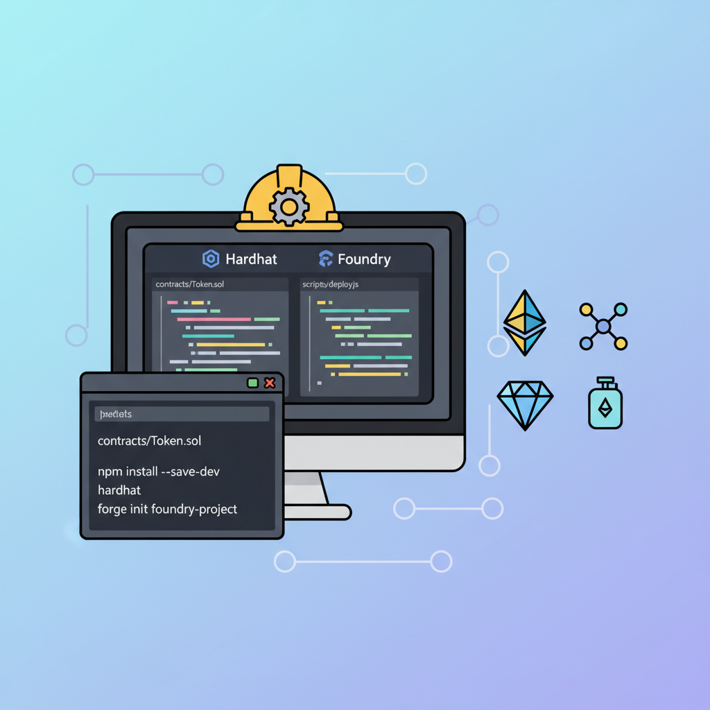 hardhat foundry setup blockchain dev environment code editor terminal ethereum icons