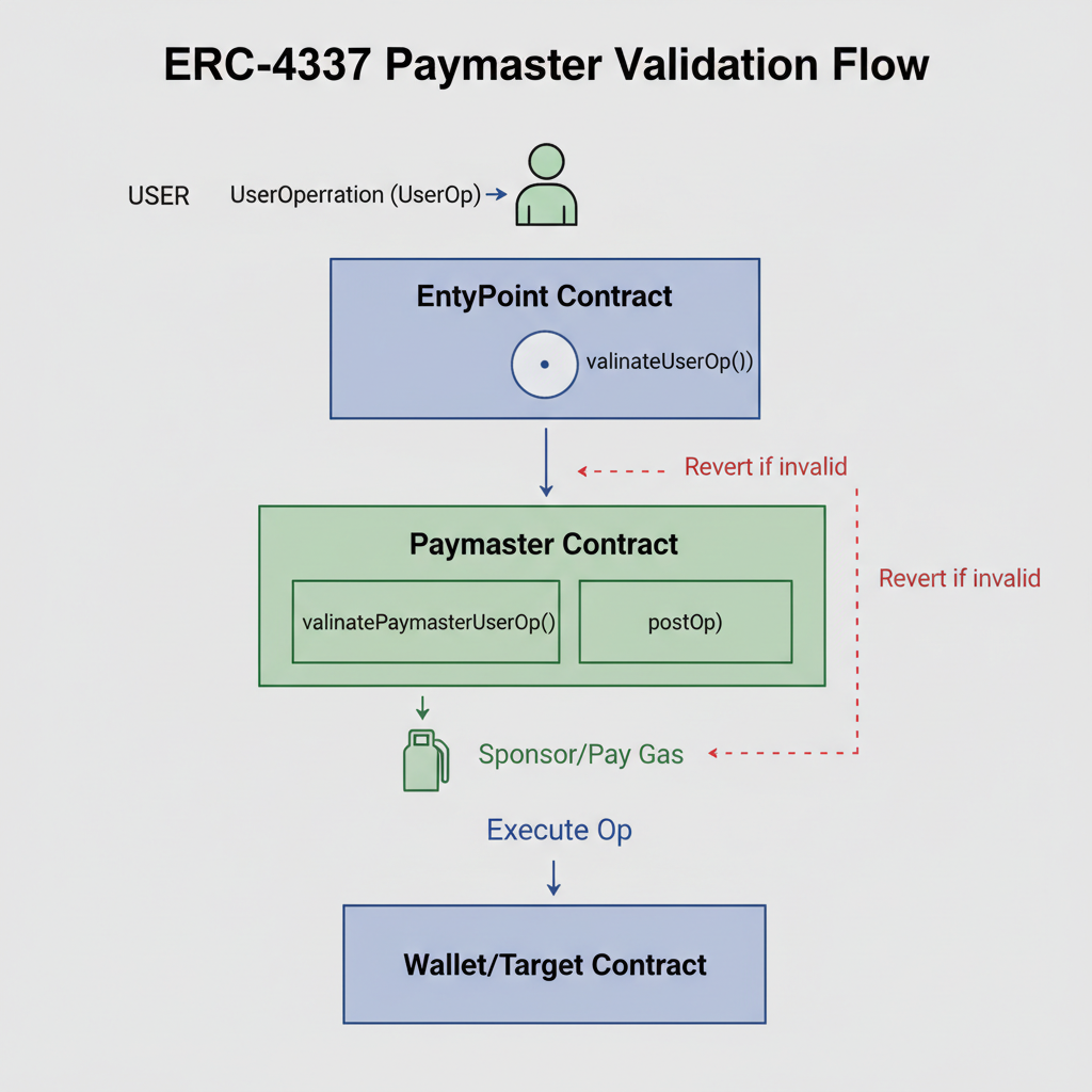 solidity smart contract code erc4337 paymaster diagram entrypoint userop validation