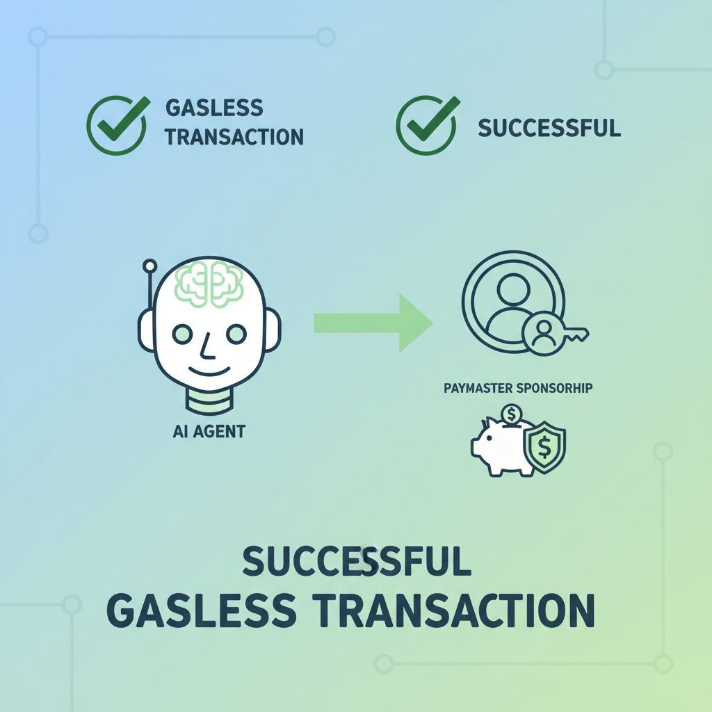 successful gasless transaction ai agent eoa paymaster sponsorship green checkmarks