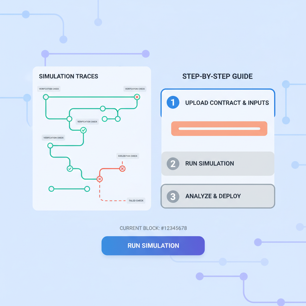Tenderly dashboard with blockchain simulation traces and verification checks