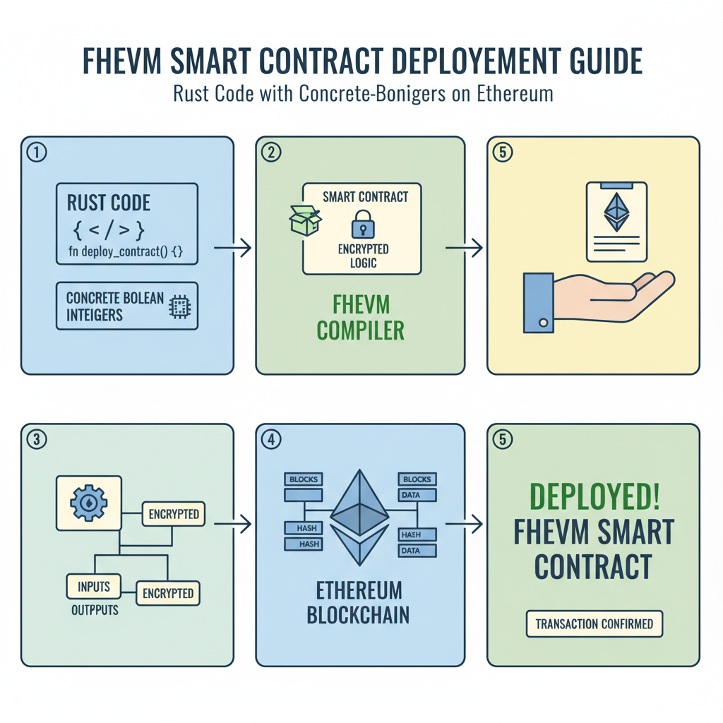 deploying FHEVM smart contract rust code with concrete-boolean integers, ethereum blockchain deploying