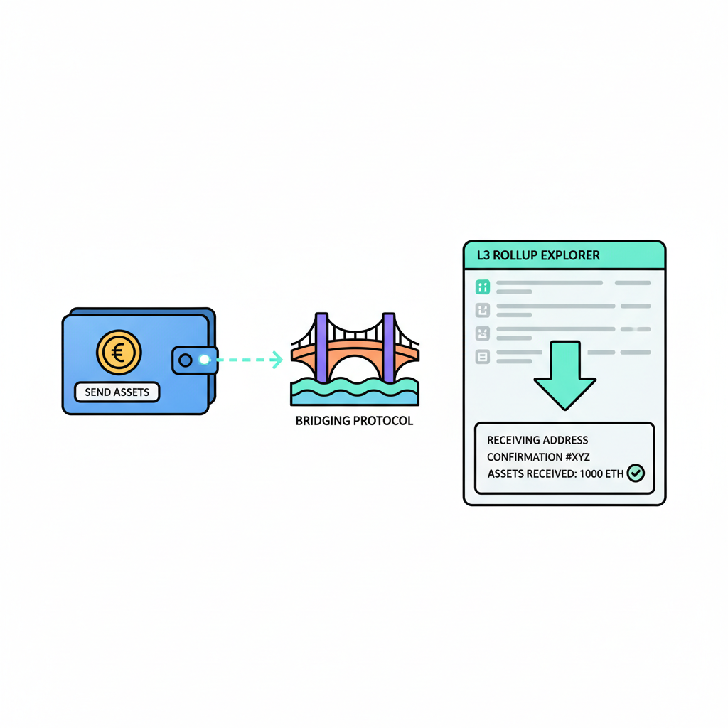 wallet bridging assets to custom L3 rollup explorer view