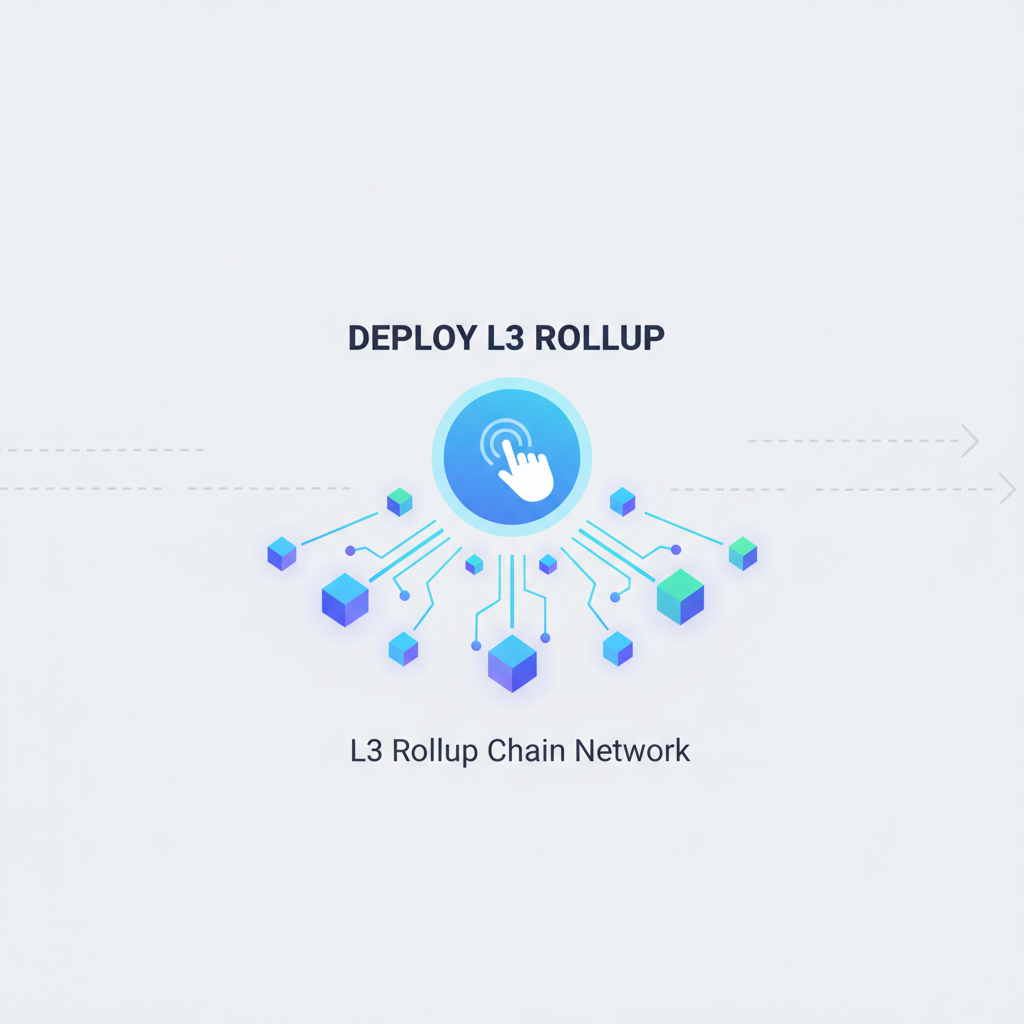 button click deploying glowing L3 rollup chain network