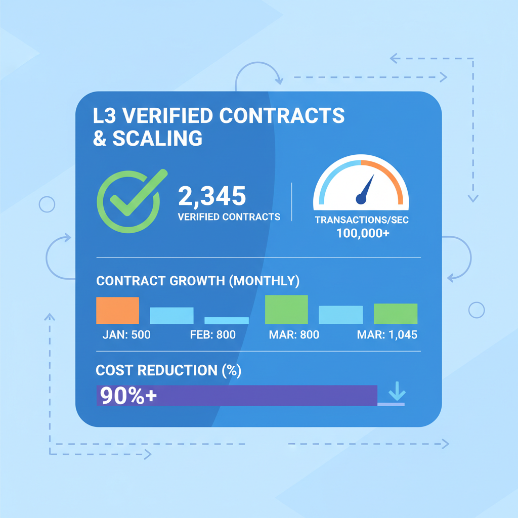 dashboard showing verified contracts and scaling metrics on L3