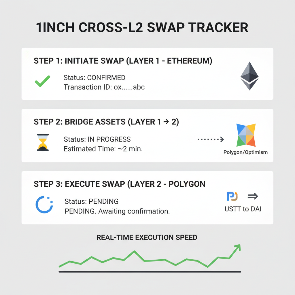 1inch dashboard tracking cross-L2 swap execution status real-time