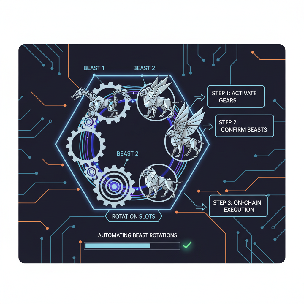cyberpunk gears automating beast rotations in on-chain game interface