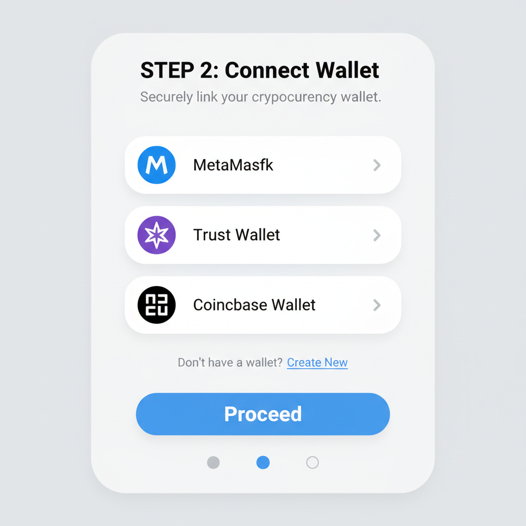 crypto wallet connection interface on neo-bank app