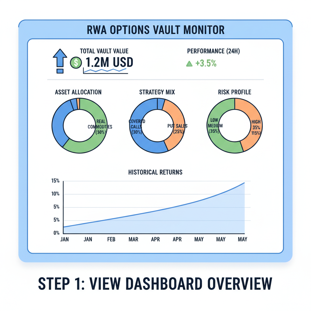 dashboard monitoring RWA options vault performance charts