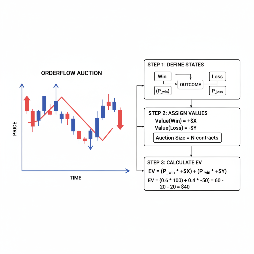 mathematical graph calculating EV for orderflow auction, charts and formulas