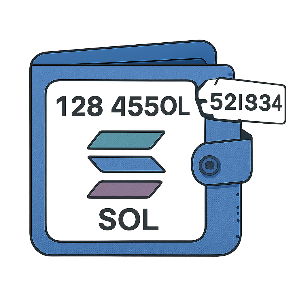 A digital wallet displaying a balance of SOL tokens with the Solana logo and a price tag of $213.82.