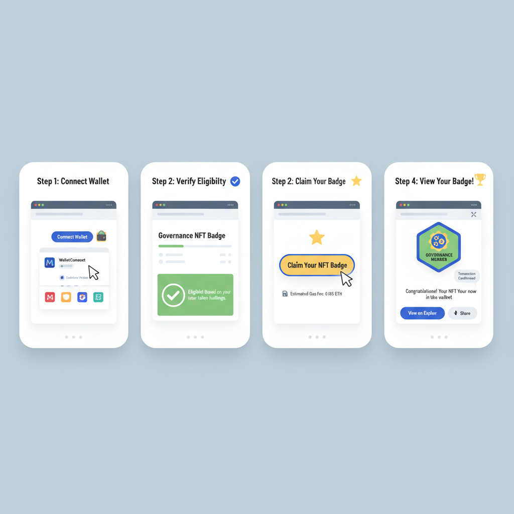User-friendly web interface for claiming governance NFT badge