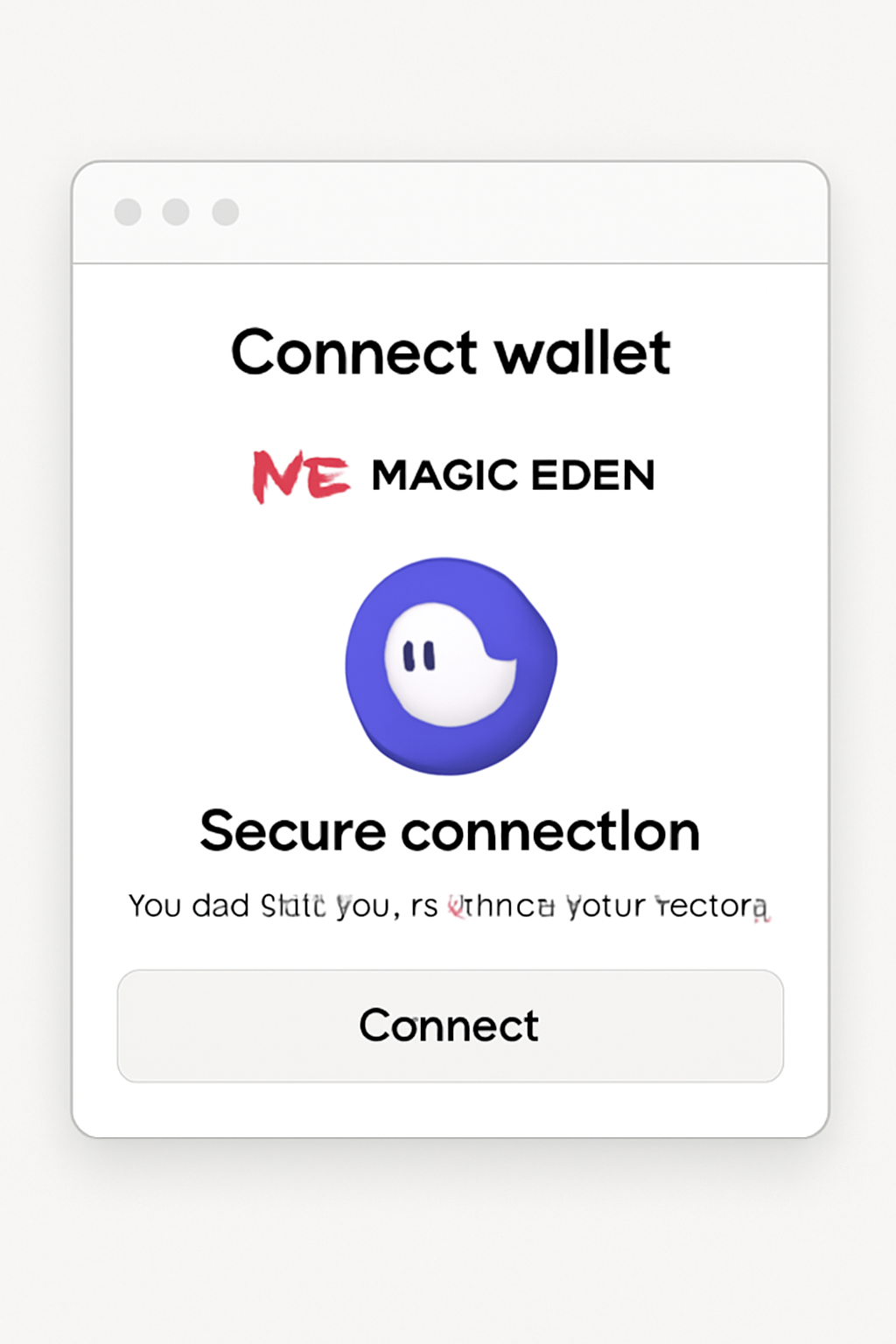 wallet connection popup on Magic Eden, Phantom icon, secure connection prompt