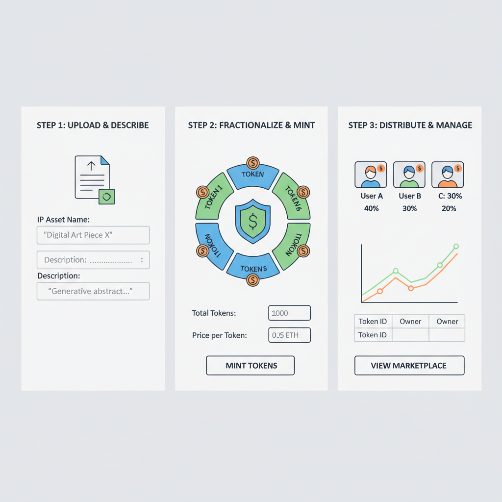 blockchain interface minting fractional IP tokens
