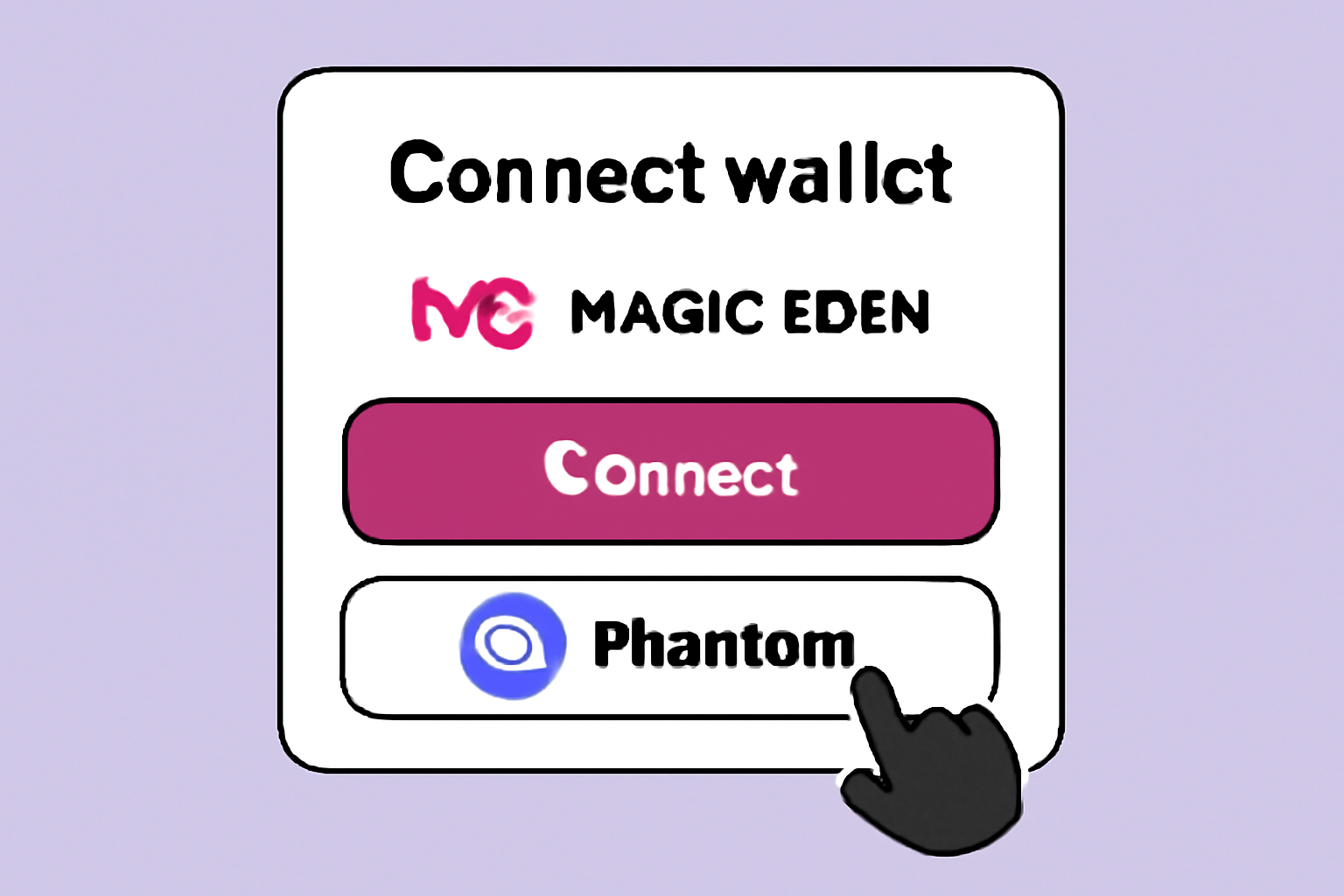 Connect wallet button on Magic Eden with Phantom selected