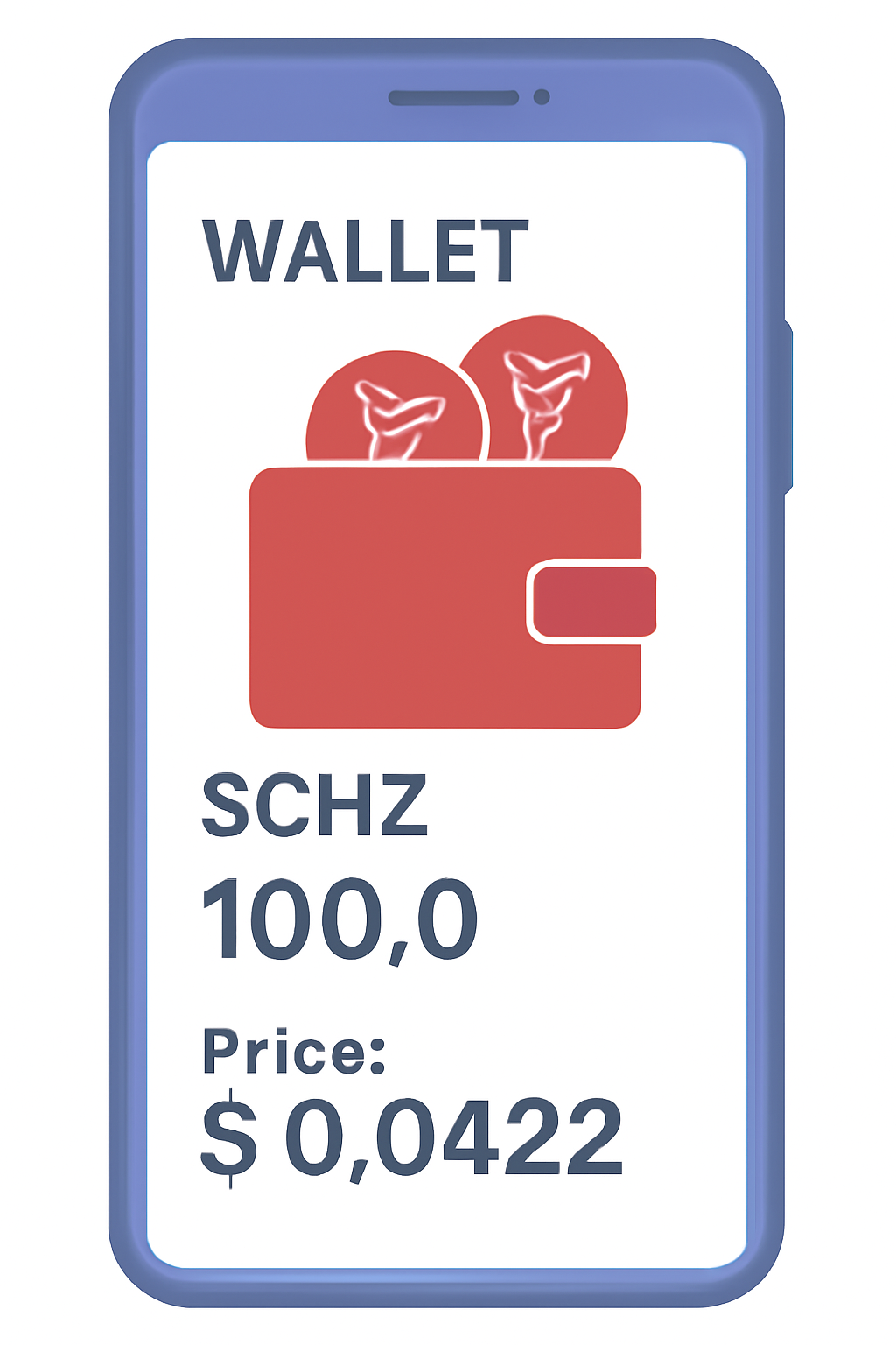 A digital wallet displaying Chiliz ($CHZ) tokens and the current price of $0.0422 on a smartphone screen.