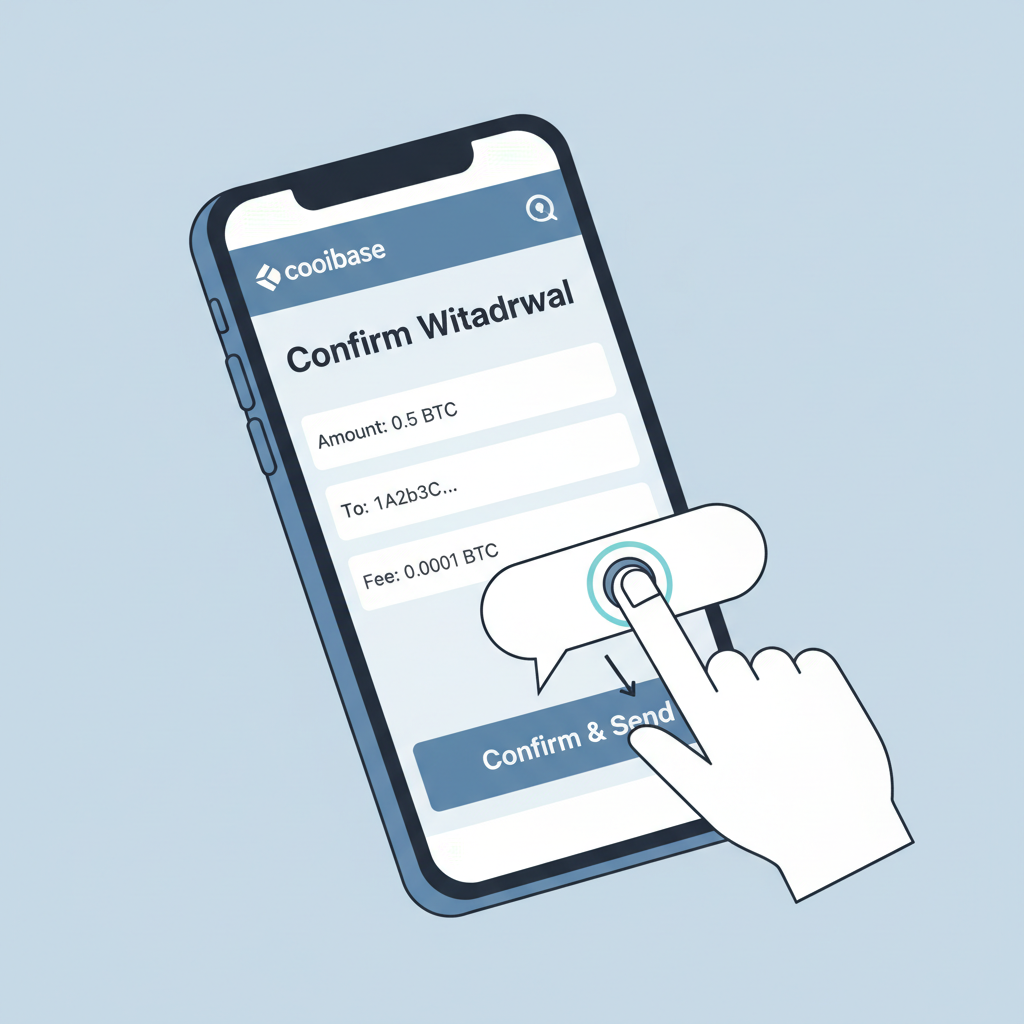 Phone showing Coinbase withdrawal confirmation with YubiKey touch
