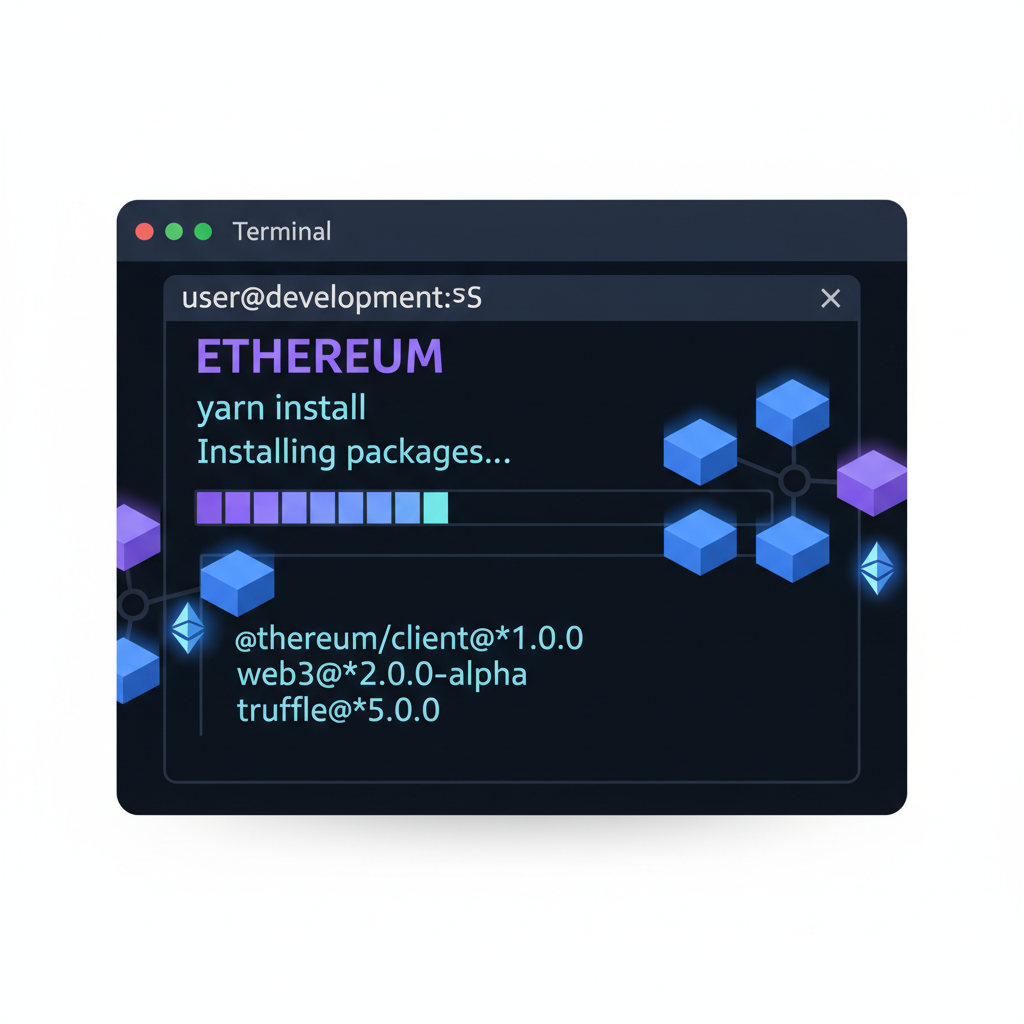 developer terminal yarn install ethereum blockchain theme dark mode