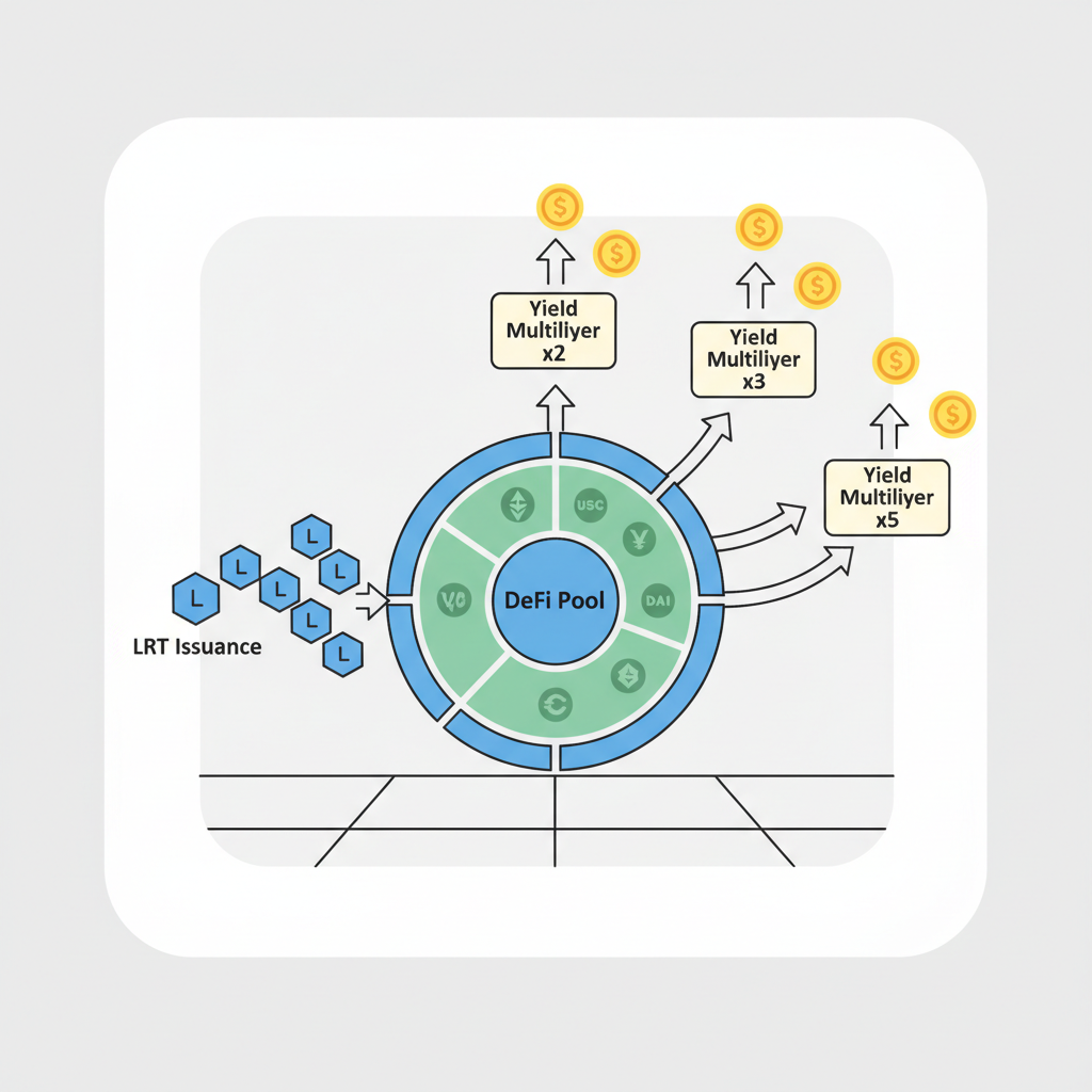 lrt tokens flowing into defi pools with yield multipliers