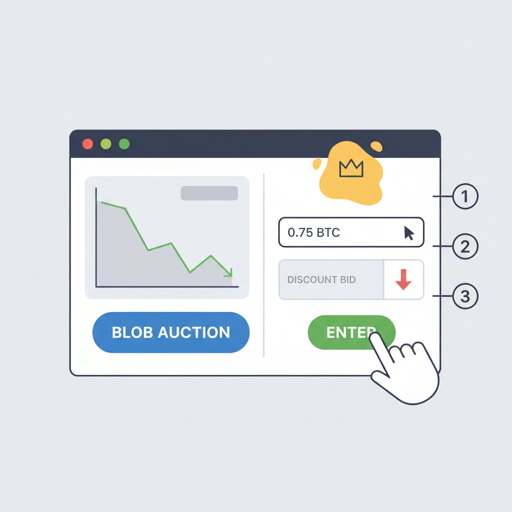 trading terminal entering discounted bid on blob auction