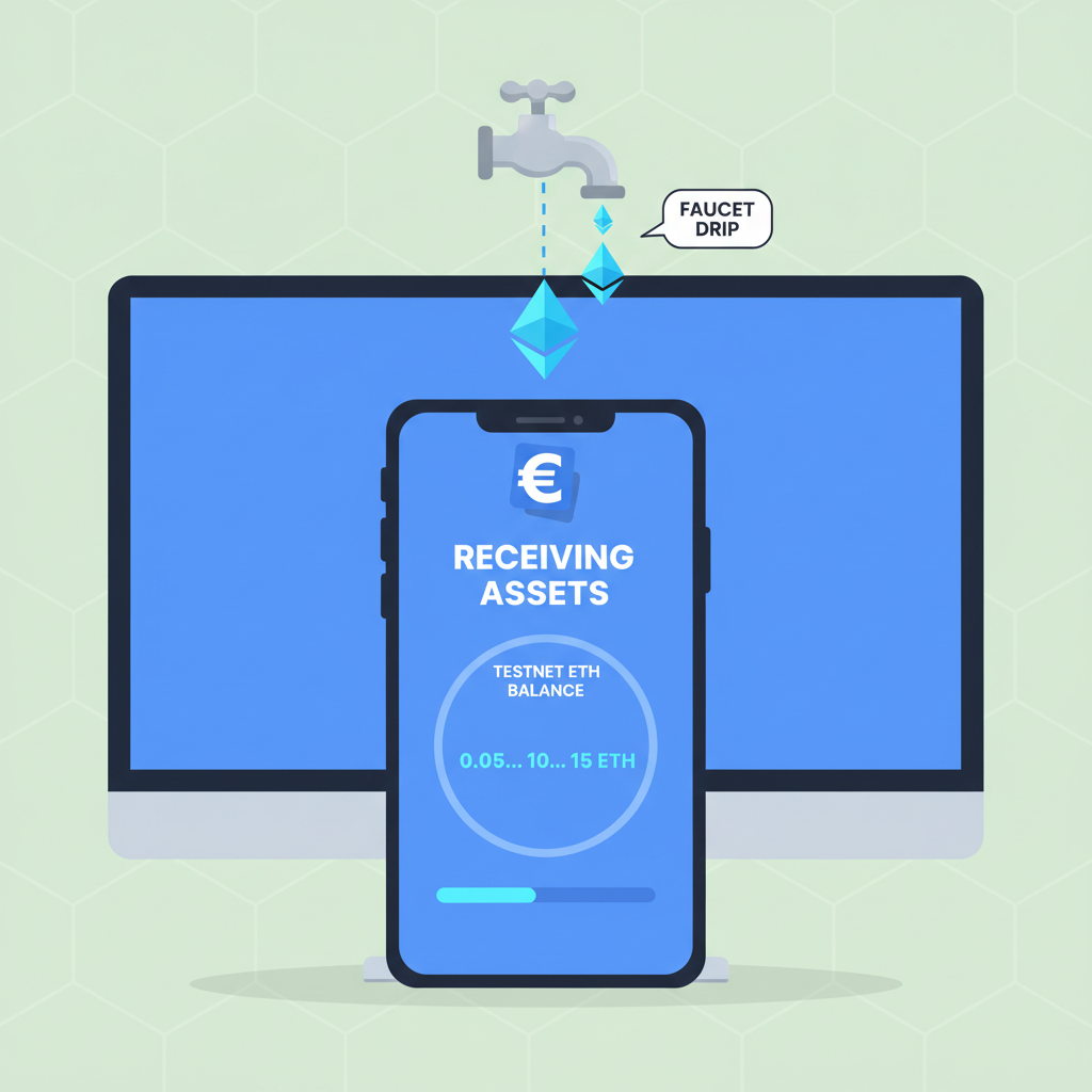 digital wallet receiving ETH testnet tokens from faucet drip