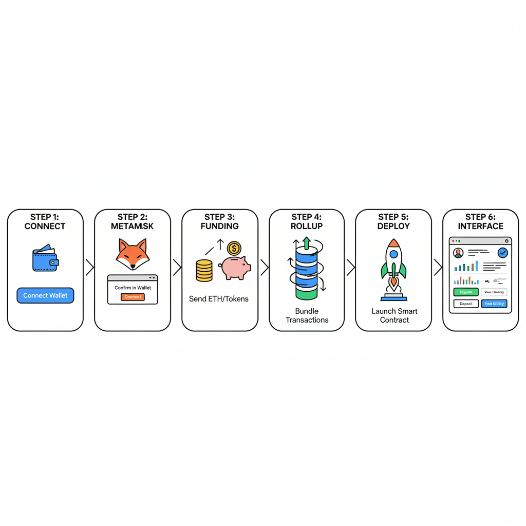 wallet connect button MetaMask funding rollup deployment interface