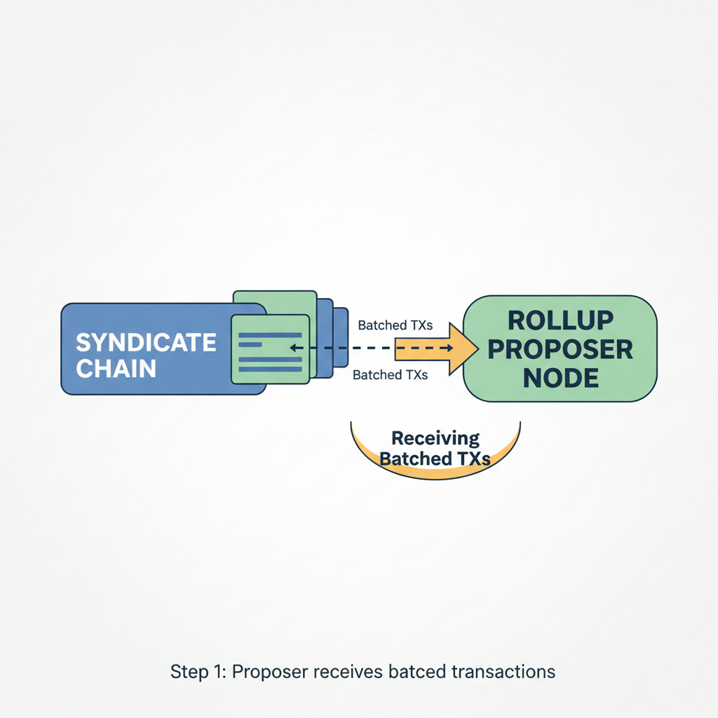 rollup proposer node receiving batched txs from syndicate chain diagram