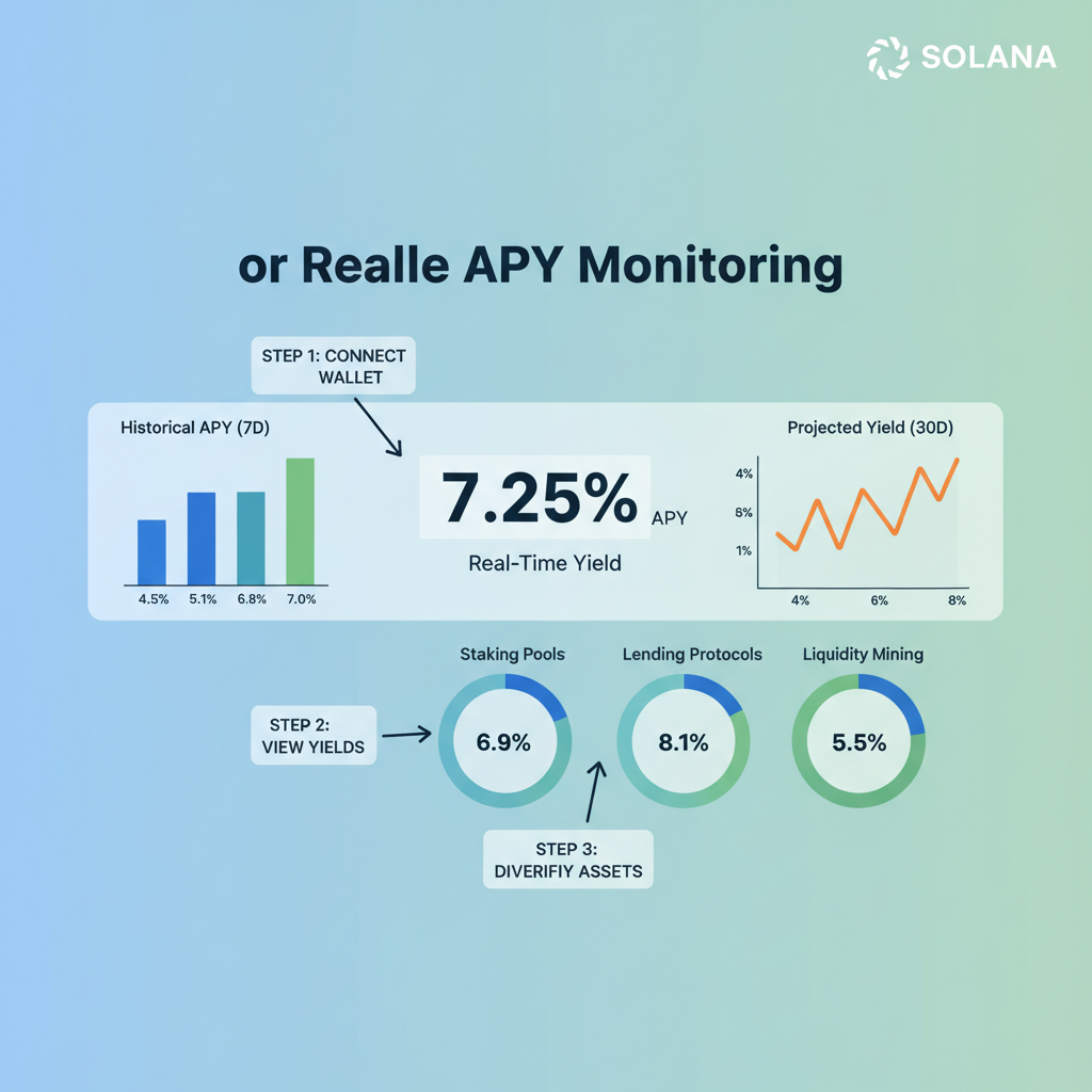 real-time APY monitoring dashboard for DAO treasury on Solana, graphs showing 4-8% yields