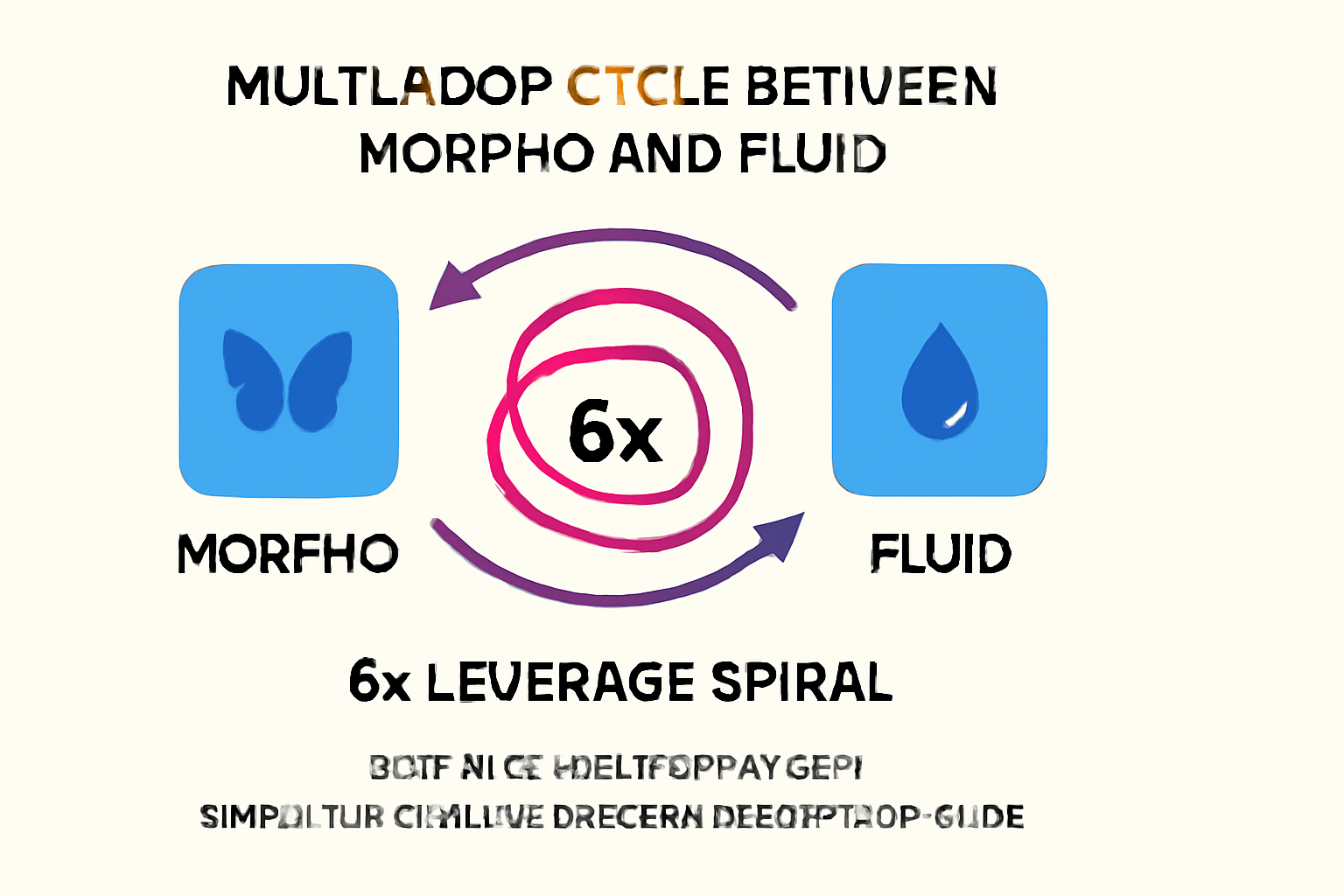 multi-loop cycle between Morpho and Fluid protocols, 6x leverage spiral, abstract DeFi mechanics