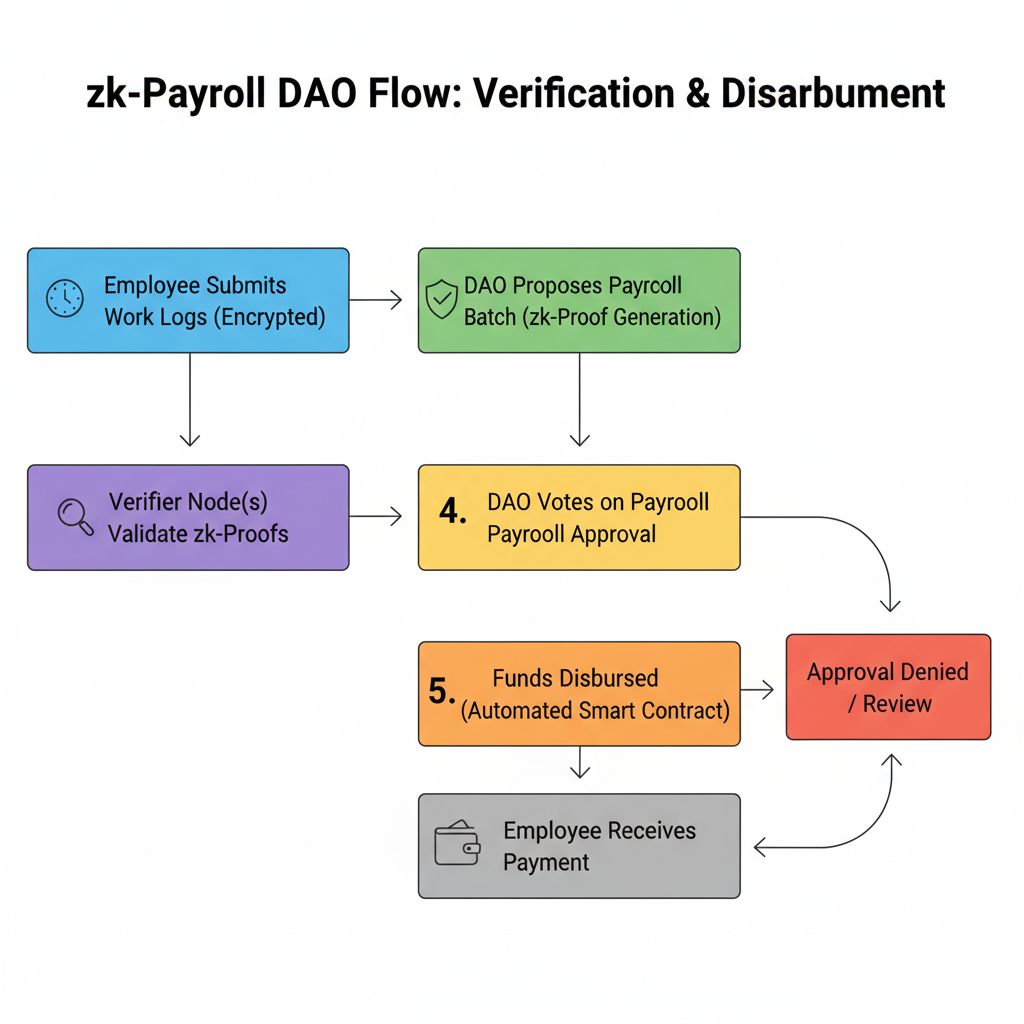 complete zk payroll dao flow diagram verification disbursement
