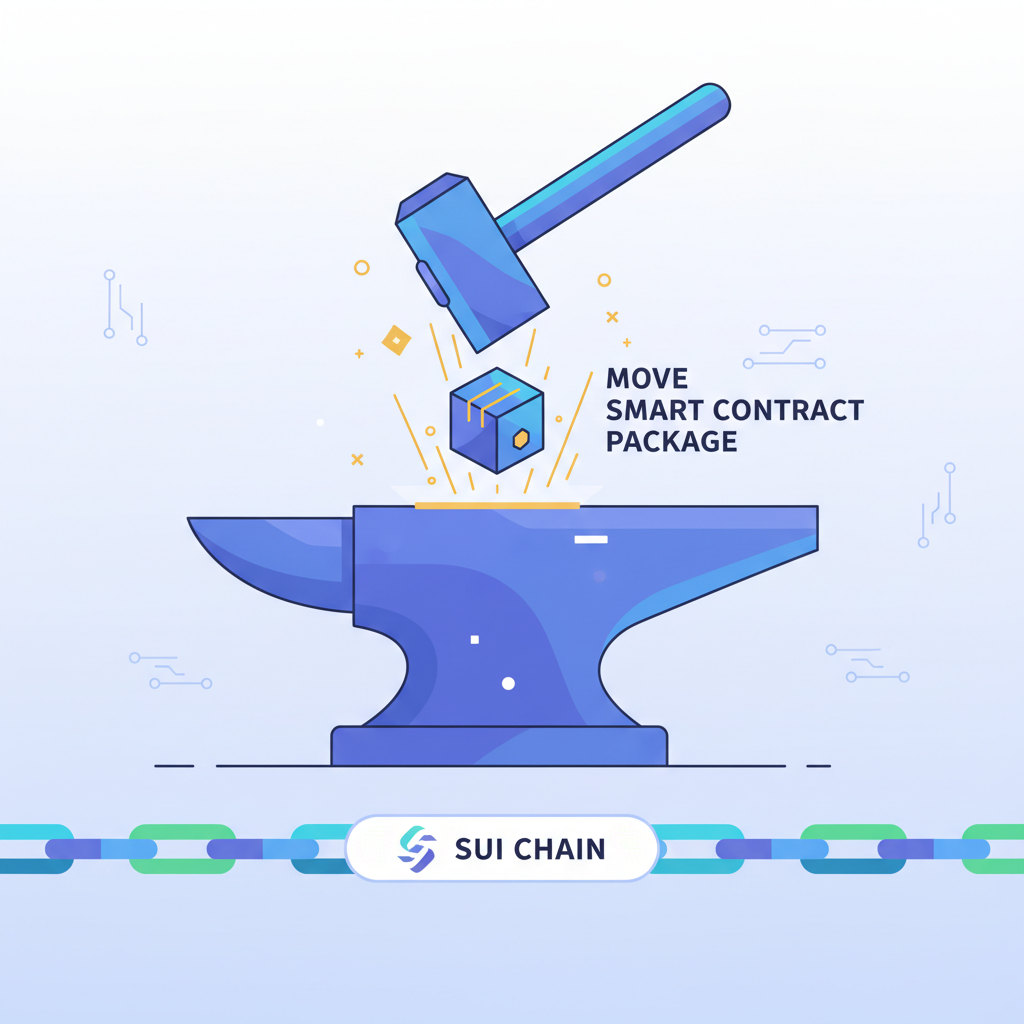 digital anvil hammering out new Move smart contract package on Sui chain