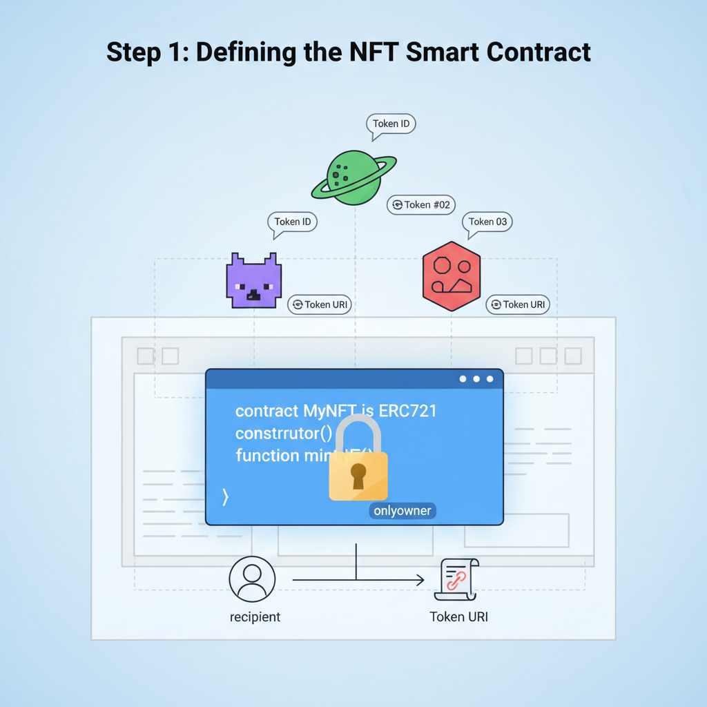 Move code for mint function, NFT object creation, transaction context flow