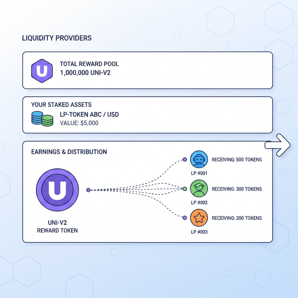 incentive dashboard with reward tokens distributing to liquidity providers