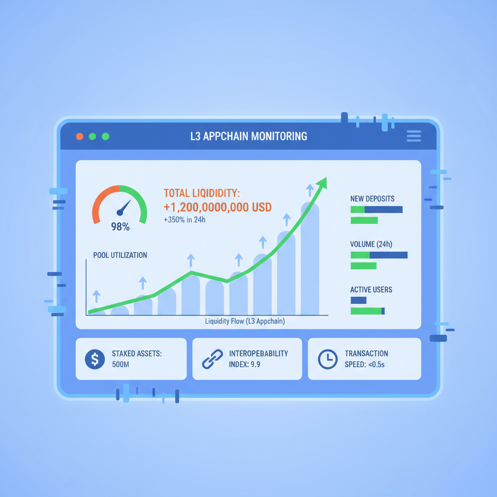 monitoring dashboard showing surging liquidity metrics on L3 appchain