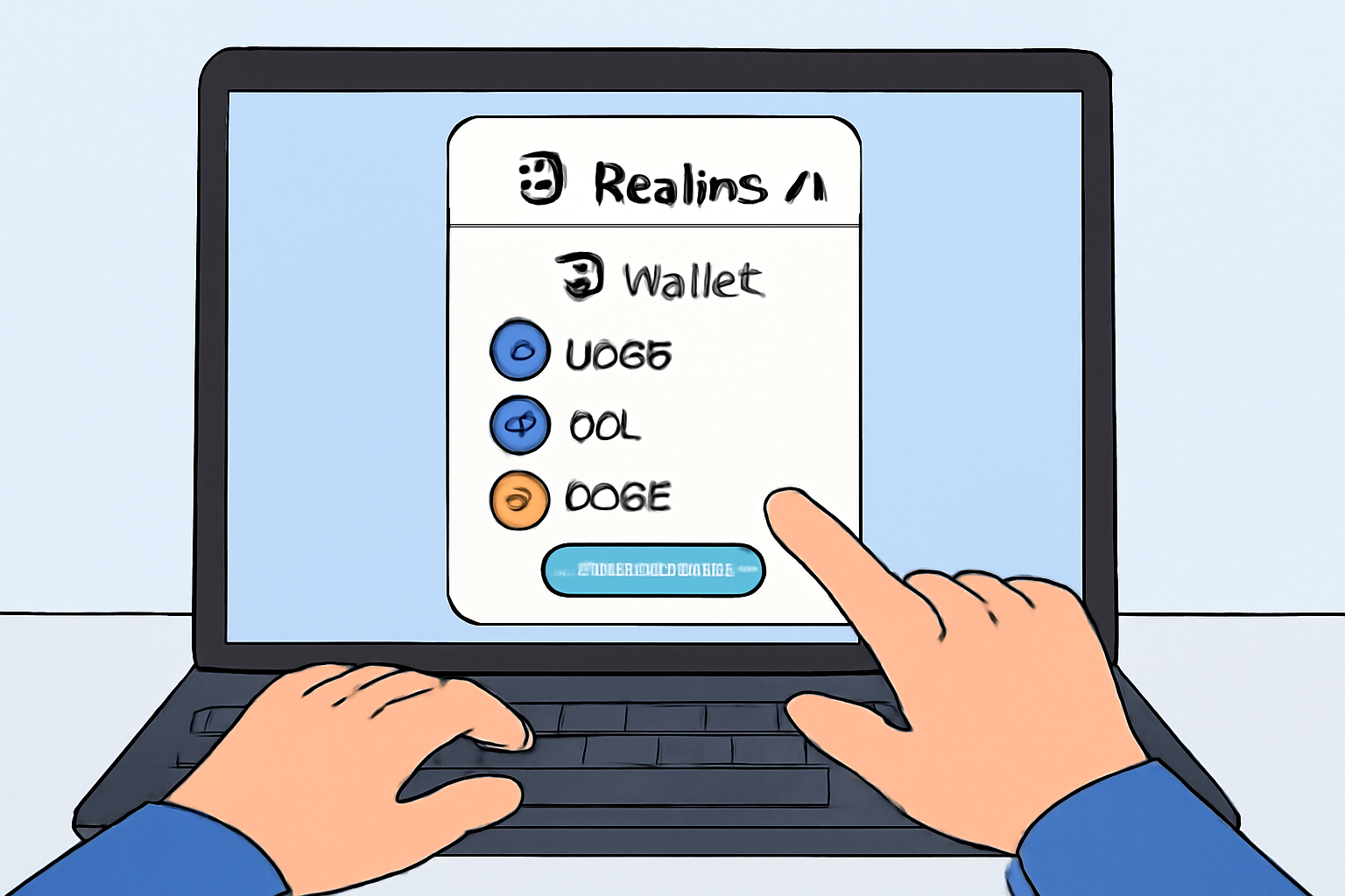 A user connecting their Solana wallet to the Realms v2 platform on a laptop screen, with SPL tokens visible in the wallet interface.