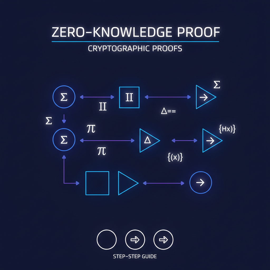 generating glowing zero-knowledge proof circuit with cryptographic proofs and math symbols