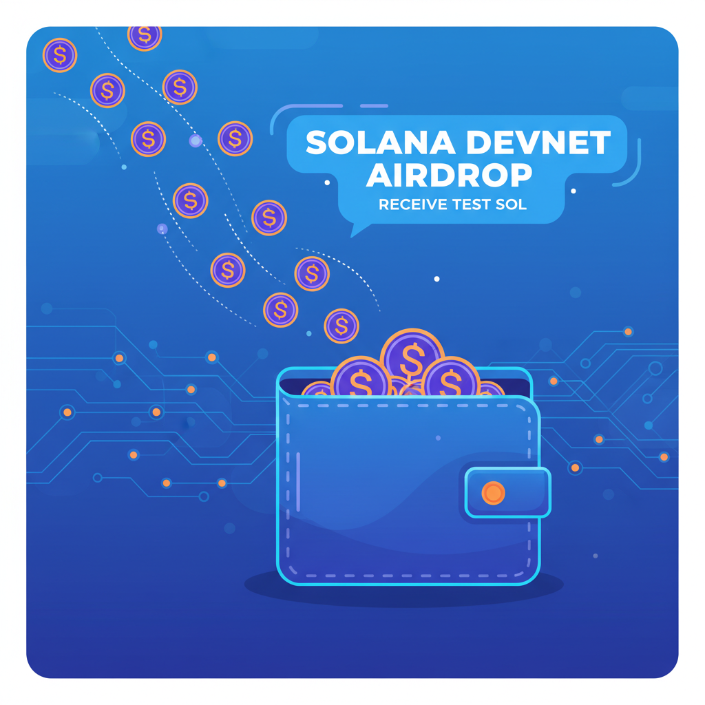 solana devnet airdrop coins raining into wallet on blockchain network