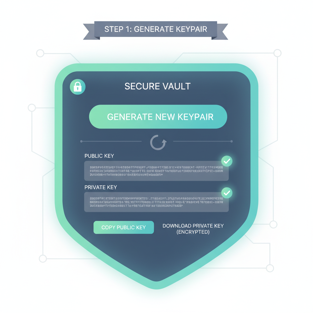 solana wallet keypair generation in secure vault interface