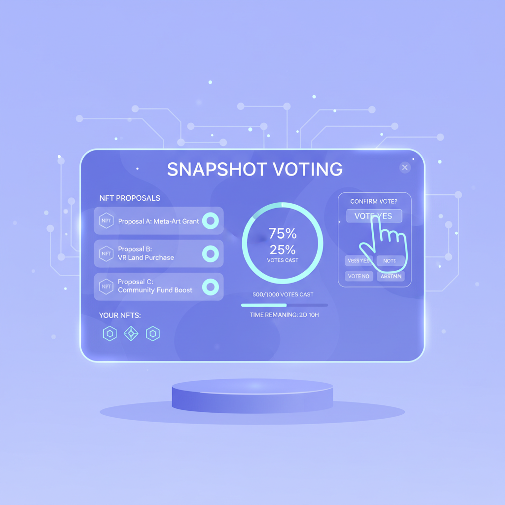 snapshot voting dashboard DAO NFTs casting votes holographic interface