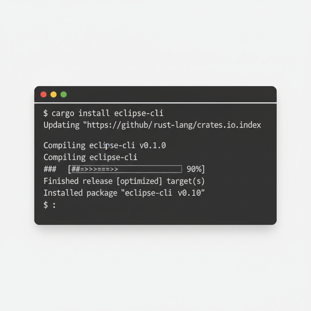 Rust cargo installing Eclipse CLI in terminal
