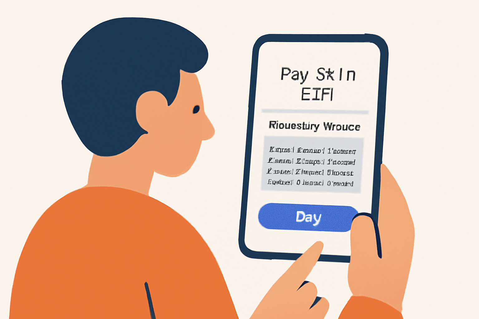A user entering details on a mobile app with a prompt to pay $5 in ETH and a recovery phrase being displayed to save.