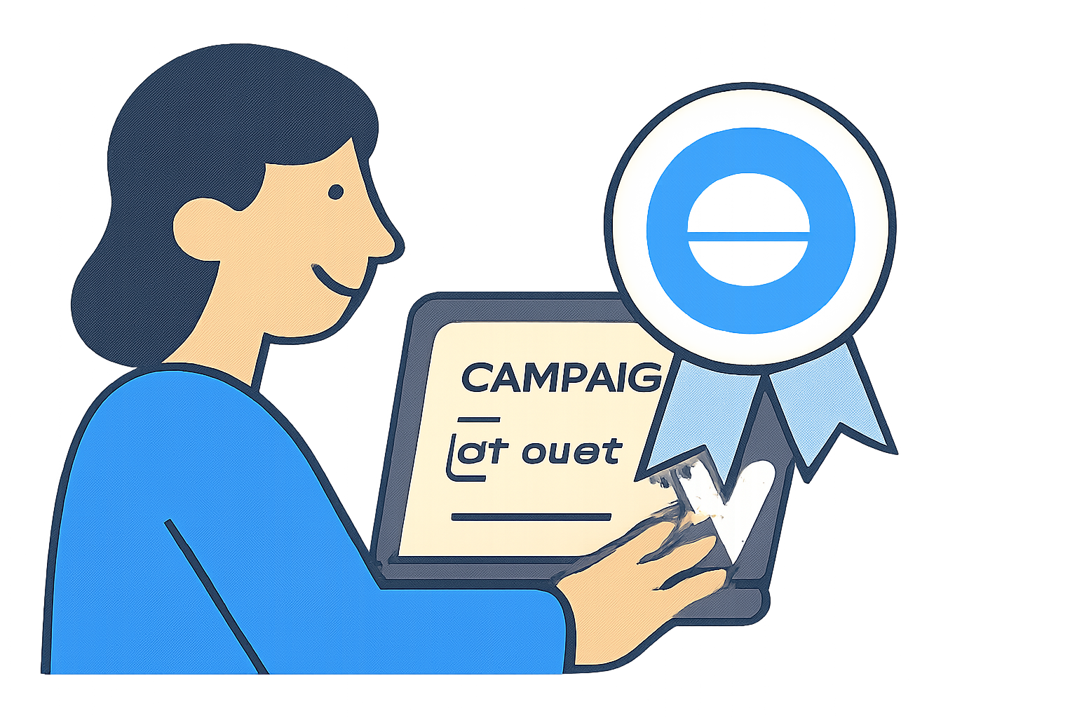 A user completing a quest on a campaign platform, earning a badge or achievement for Base network participation.